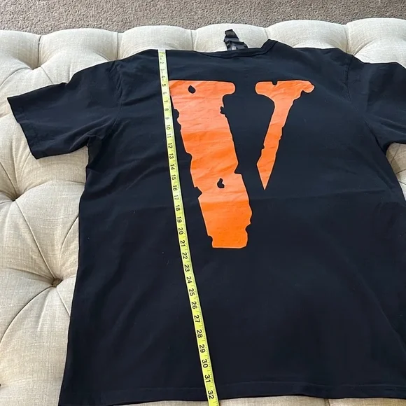 VLONE Black Tee with Orange Print